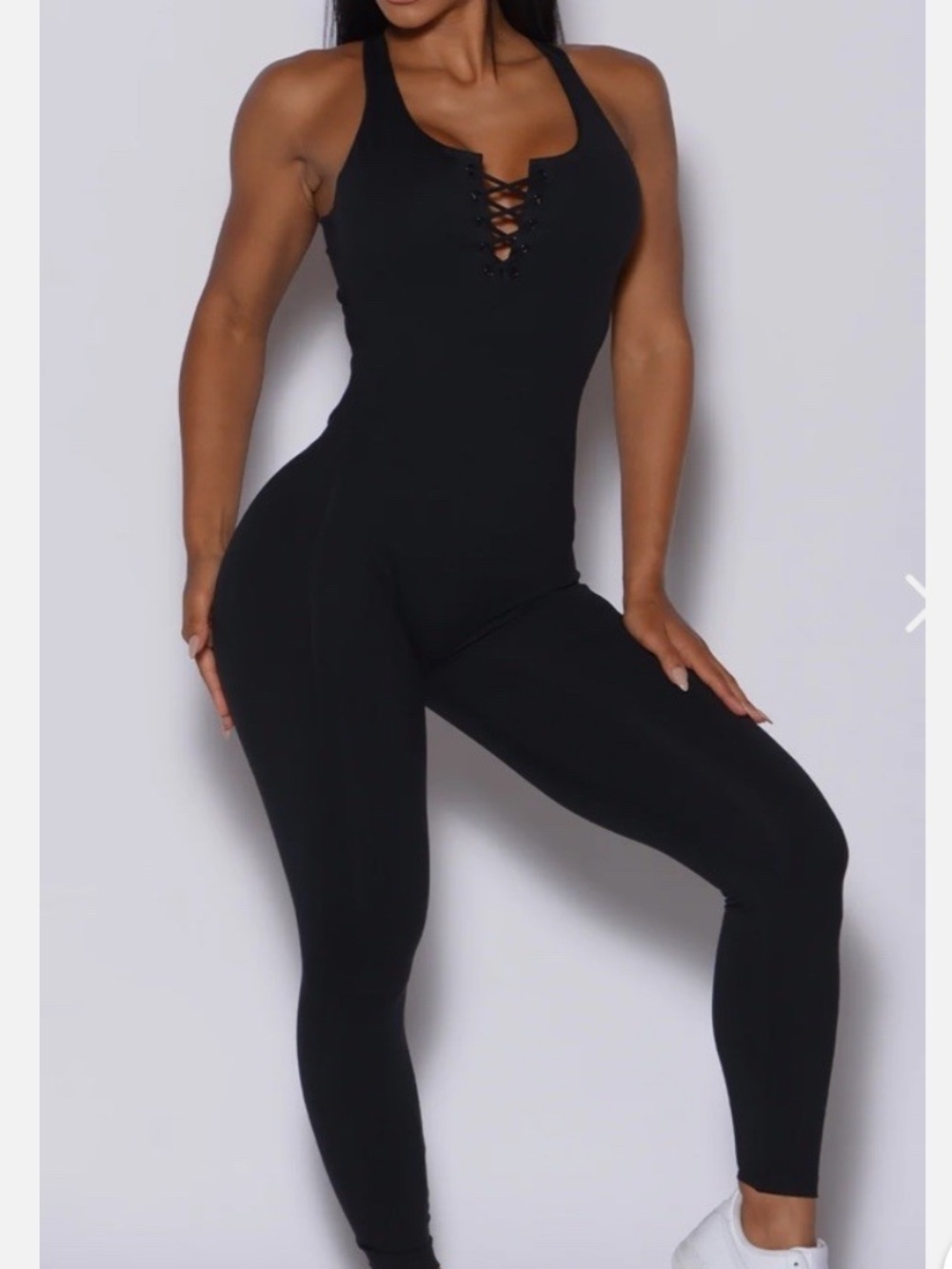Bombshell Sportswear Black Laced Bodysuit